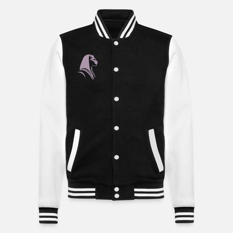 Chat Egypte Pharaon Silhouette - Veste Teddy - noir/blanc