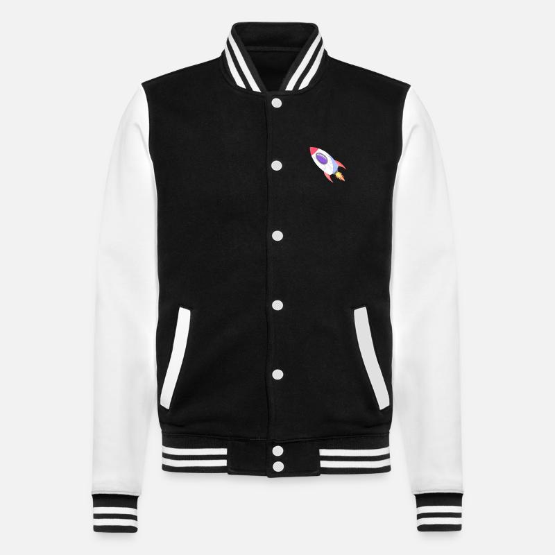 Space Rocket Pop Comic - College Sweat Jacket - black/white