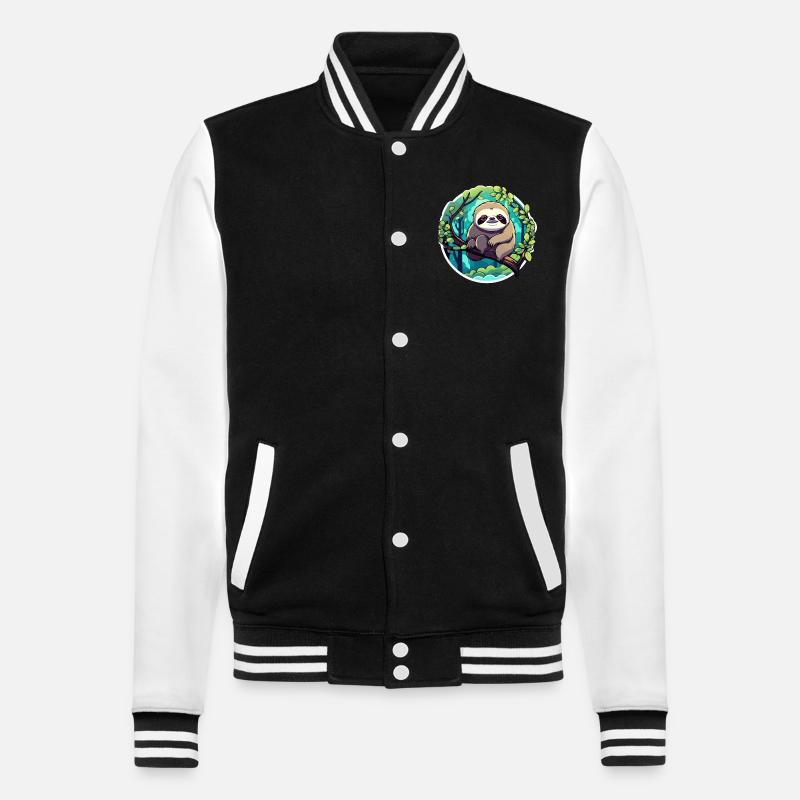Sloth Drawing - College Sweat Jacket - black/white