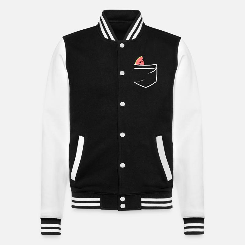 Poches de pastèque - Veste Teddy - noir/blanc