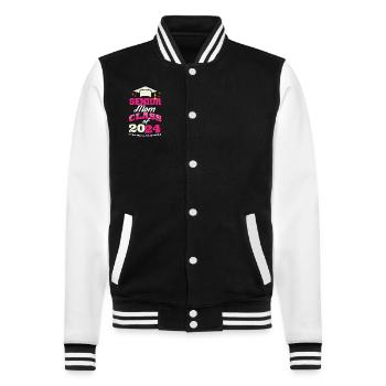 Senior Mom Class of 2024 Proud Mama Funny - College-Sweatjacke - Schwarz/Weiß - Vorne - Nik (191cm) & Marisol (170cm)