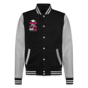Senior Mom Class of 2024 Proud Mama Funny - College-Sweatjacke - Schwarz/Grau meliert - Vorne - Nik (191cm) & Marisol (170cm)