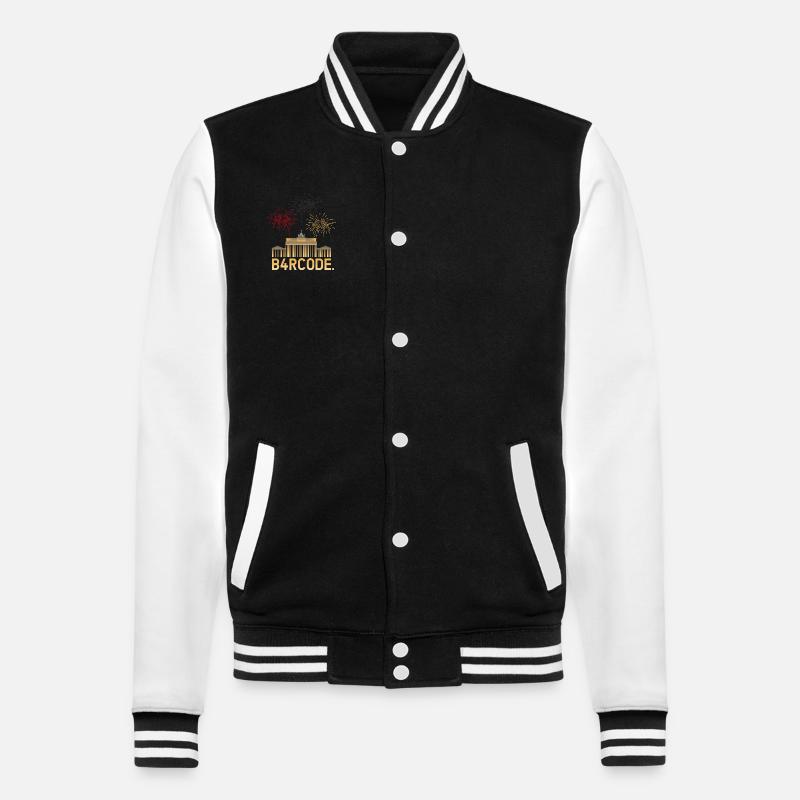B4RCODE. German Unity - College-Sweatjacke - Schwarz/Weiß
