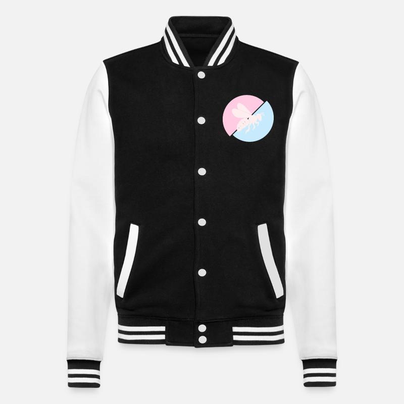 Bee Contrast Red Pastel Blue - College Sweat Jacket - black/white