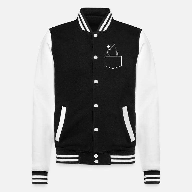 Fischer - College-Sweatjacke - Schwarz/Weiß
