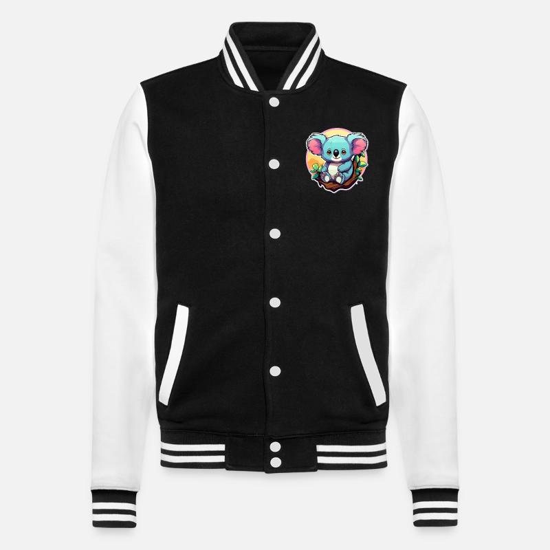 Dessin de koala - Veste Teddy - noir/blanc