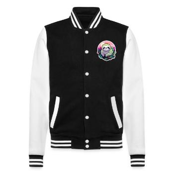 Dessin paresseux - Veste Teddy - noir/blanc - Devant - Nik (191cm) & Marisol (170cm)