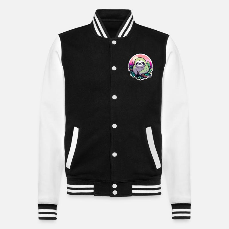 Sloth Drawing - College Sweat Jacket - black/white