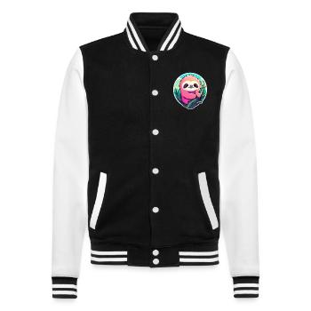 Dessin paresseux - Veste Teddy - noir/blanc - Devant - Nik (191cm) & Marisol (170cm)