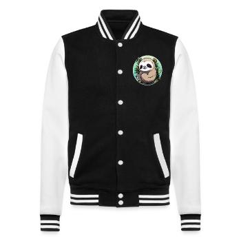 Dessin paresseux - Veste Teddy - noir/blanc - Devant - Nik (191cm) & Marisol (170cm)