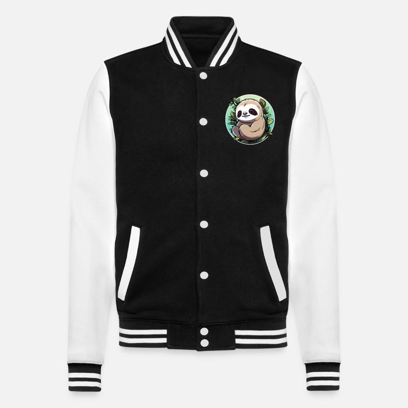 Sloth Drawing - College Sweat Jacket - black/white