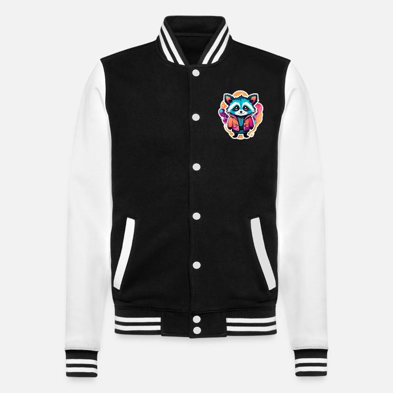 Illustration de raton laveur - Veste Teddy - noir/blanc