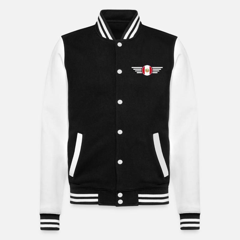 Peru Peruvian Style Design T-Shirt - College Sweat Jacket - black/white
