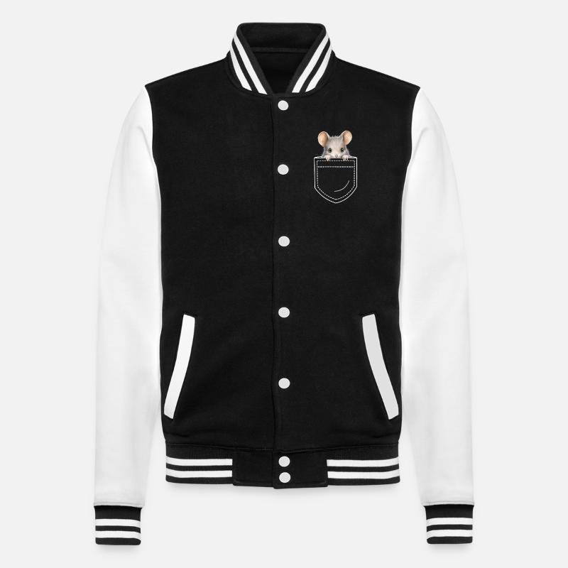 Maus Mäuse - College-Sweatjacke - Schwarz/Weiß
