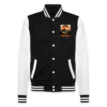 Sunset horizon heritage - College Sweat Jacket - black/white - Front - Nik (191cm) & Marisol (170cm)