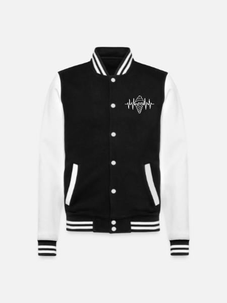 Eiscreme Liebe Eis Herzschlag - College-Sweatjacke - Schwarz/Weiß