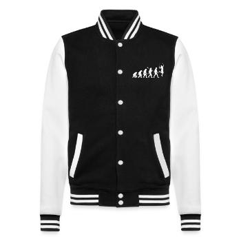 Evolution - Badminton - Sport - College-Sweatjacke - Schwarz/Weiß - Vorne - Nik (191cm) & Marisol (170cm)