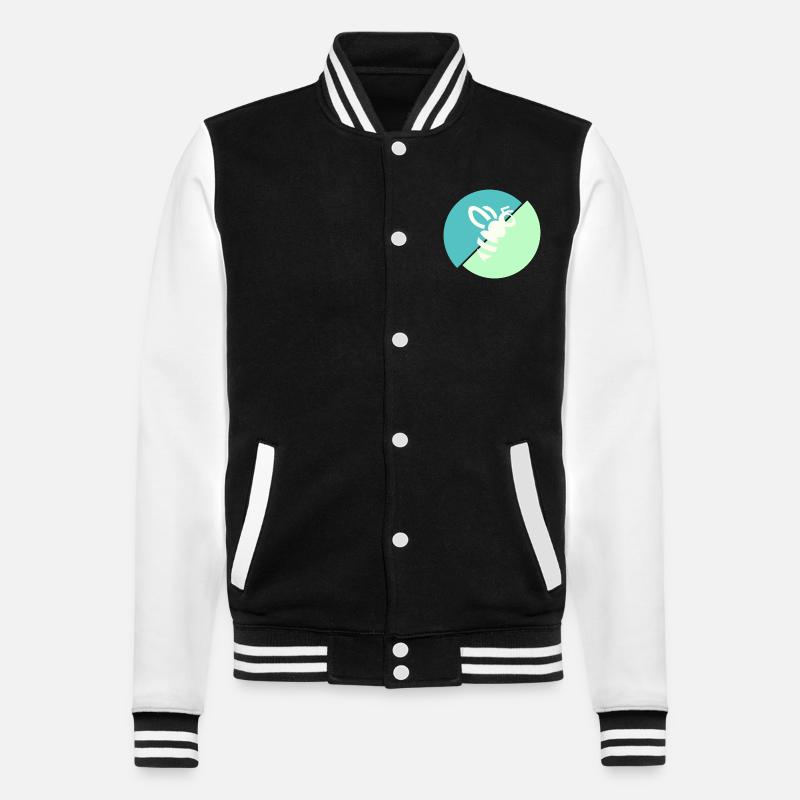 Pastel Green Contrast Bee - College Sweat Jacket - black/white