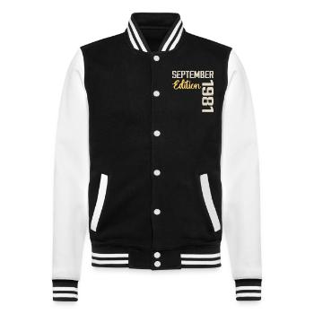 September 1981 - 43rd Anniversary September 1981 - College Sweat Jacket - black/white - Front - Nik (191cm) & Marisol (170cm)
