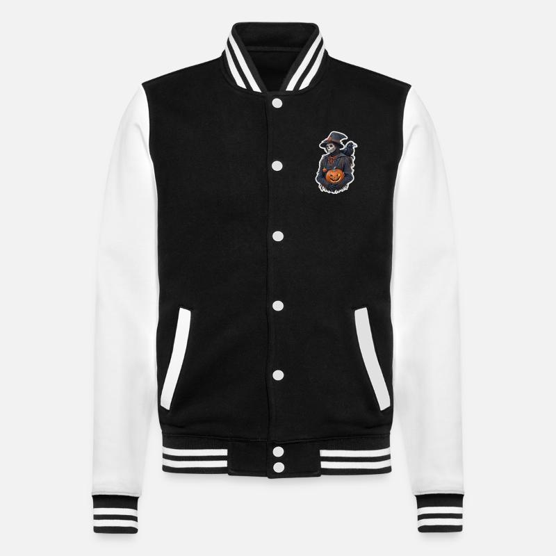 Vogelscheuche Halloween - College-Sweatjacke - Schwarz/Weiß