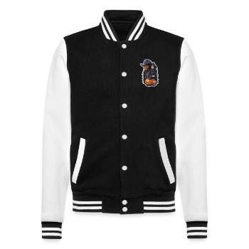 Halloween Vogelscheuche - College-Sweatjacke - Schwarz/Weiß - Vorne - Nik (191cm) & Marisol (170cm)