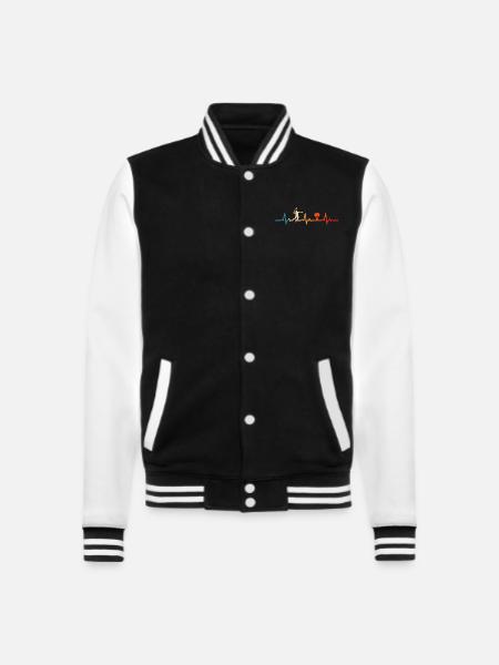 Badminton Herzschlag Badmintonspieler - College-Sweatjacke - Schwarz/Weiß