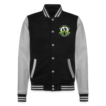 Low Carb Diet Lover My Problem My Pictogram Dad - College Sweat Jacket - black/heather grey - Front - Nik (191cm) & Marisol (170cm)