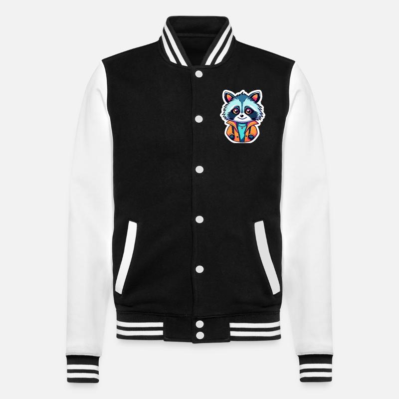 Illustration de raton laveur - Veste Teddy - noir/blanc
