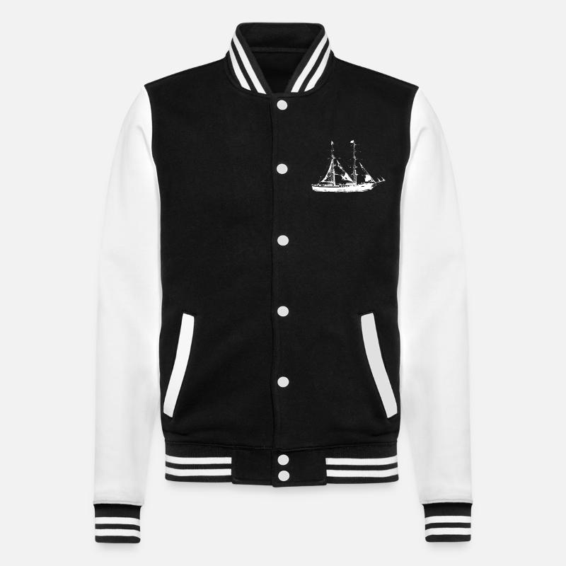 Segelschiff - College-Sweatjacke - Schwarz/Weiß