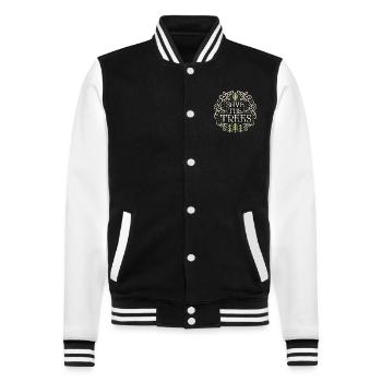 Bäume retten, Wälder schützen - College-Sweatjacke - Schwarz/Weiß - Vorne - Nik (191cm) & Marisol (170cm)
