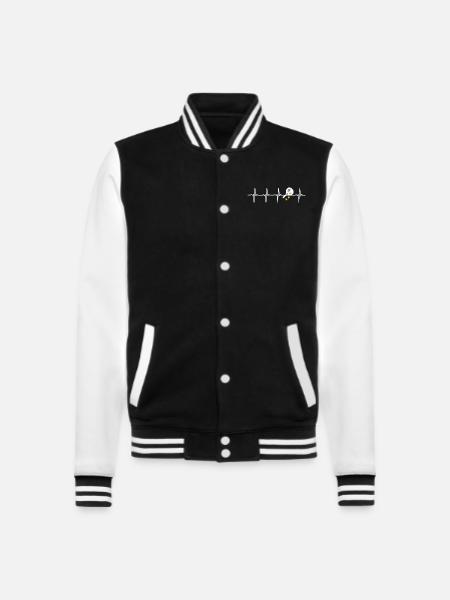 Padel-Tennis-Herzschlag - College-Sweatjacke - Schwarz/Weiß