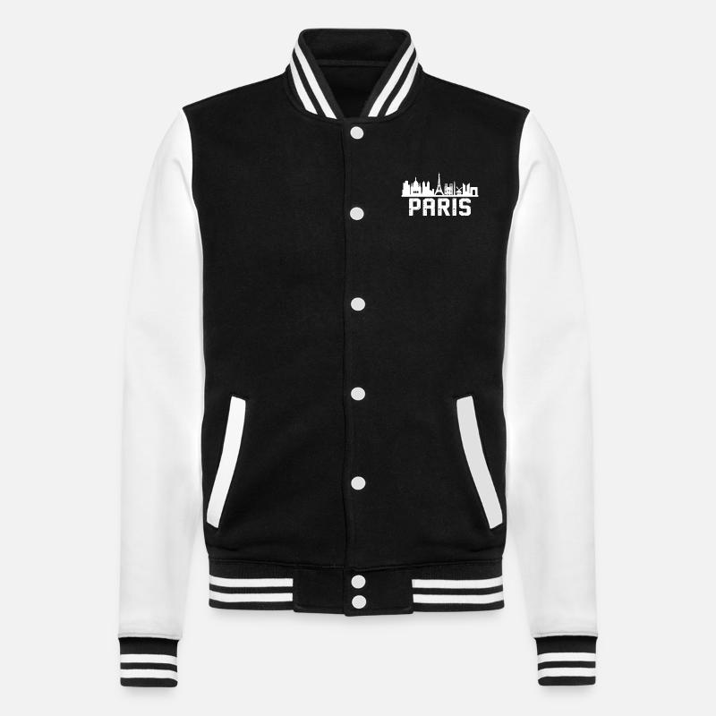 Paris Skyline - College Sweat Jacket - black/white