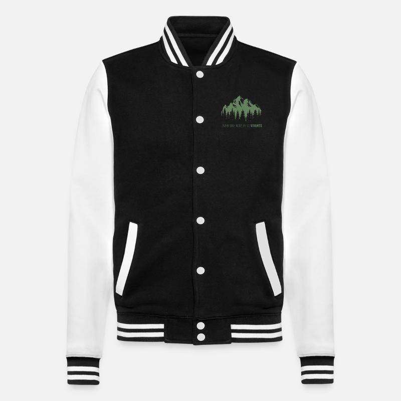 L'aventure nous rend vivants - Vert - Veste Teddy - noir/blanc