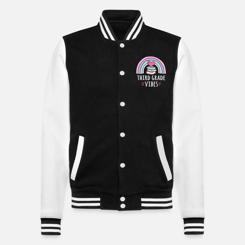 Third Grade Vibes - College Sweat Jacket - black/white