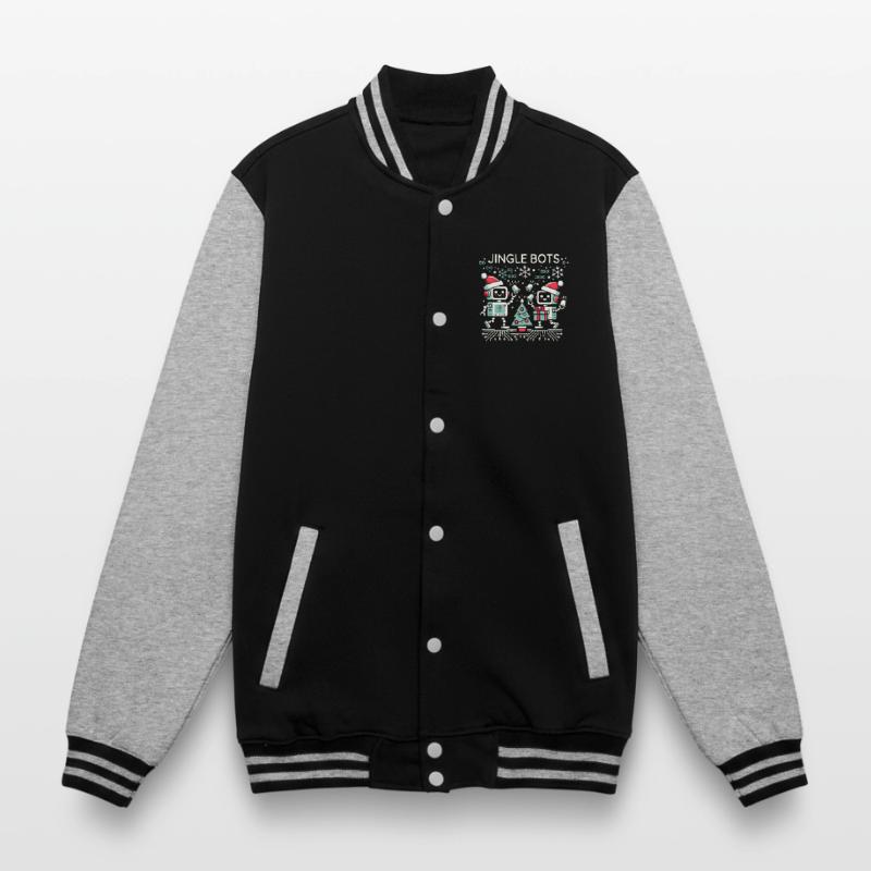 Jingle Bots - Christmas Robots with Binary Code College Sweat Jacket
