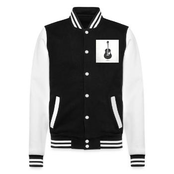 The Simple Beauty of the Acoustic Guitar - College Sweat Jacket - black/white - Front - Nik (191cm) & Marisol (170cm)