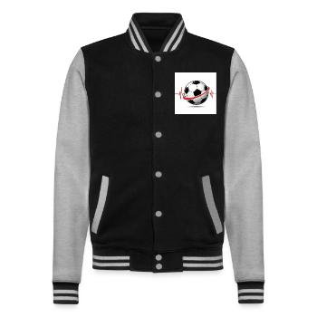 Heartbeat Football - Sport avec passion - Veste Teddy - noir/gris chiné - Devant - Nik (191cm) & Marisol (170cm)