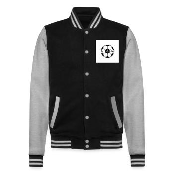 Battement de cœur noir et blanc : le football - Veste Teddy - noir/gris chiné - Devant - Nik (191cm) & Marisol (170cm)