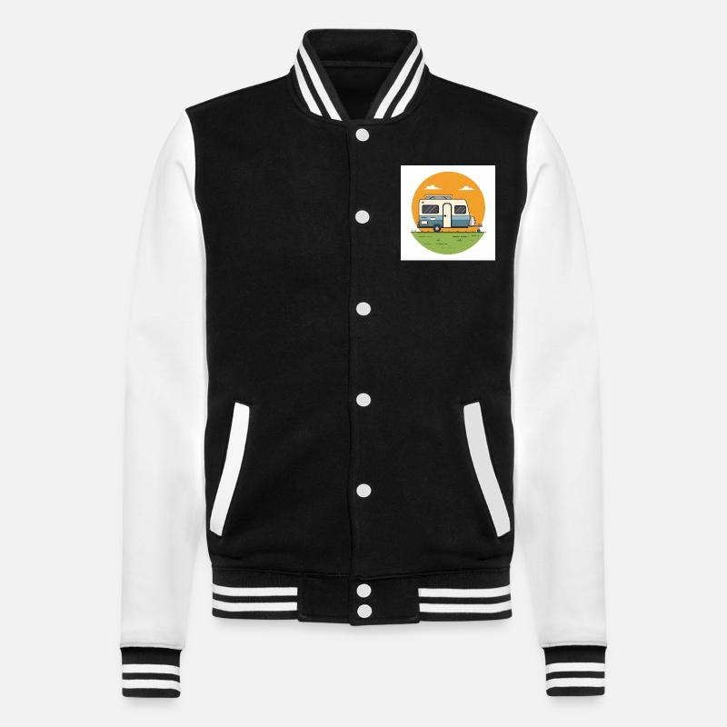 Camping - Liberté - Vacances - Veste Teddy - noir/blanc