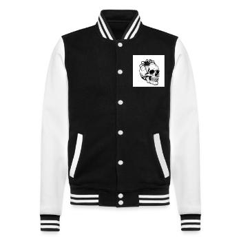Skull & Spider - Quand la mort rampe - Veste Teddy - noir/blanc - Devant - Nik (191cm) & Marisol (170cm)