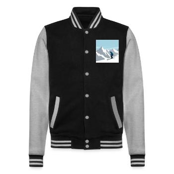 Die Faszination des Skifahrens in den Alpen - College-Sweatjacke - Schwarz/Grau meliert - Vorne - Nik (191cm) & Marisol (170cm)
