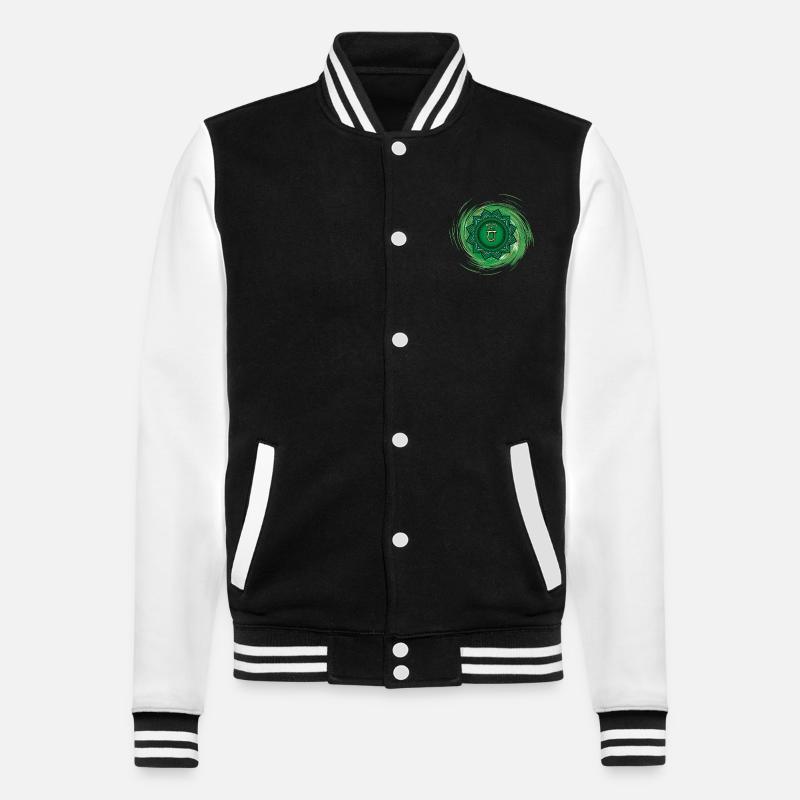 Anahata Viertes Chakra - College-Sweatjacke - Schwarz/Weiß