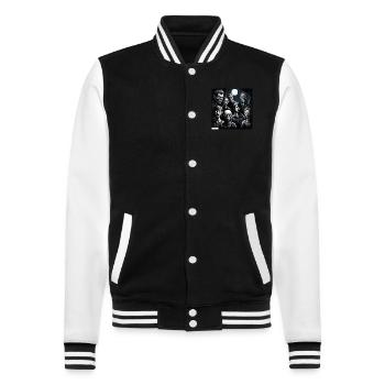 Monster Menschen Porträt - College-Sweatjacke - Schwarz/Weiß - Vorne - Nik (191cm) & Marisol (170cm)