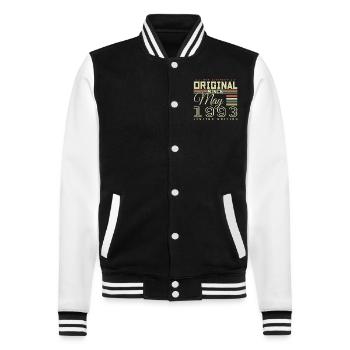 Cadeau Anniversaire Mai 1993, Gift May 1993 - Veste Teddy - noir/blanc - Devant - Nik (191cm) & Marisol (170cm)