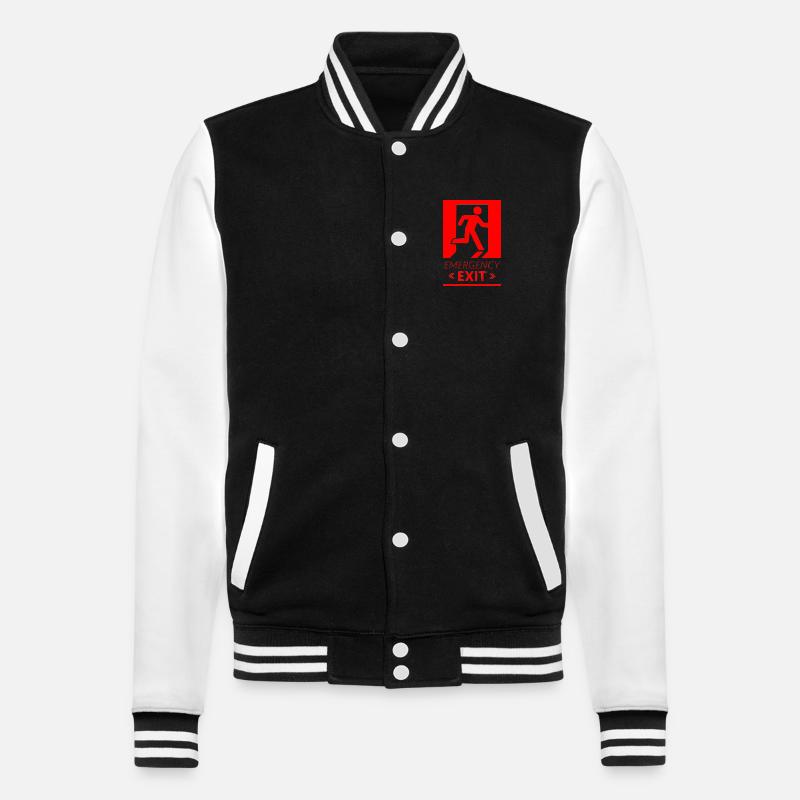 Emergency EXIT Basic Red - College Sweat Jacket - black/white