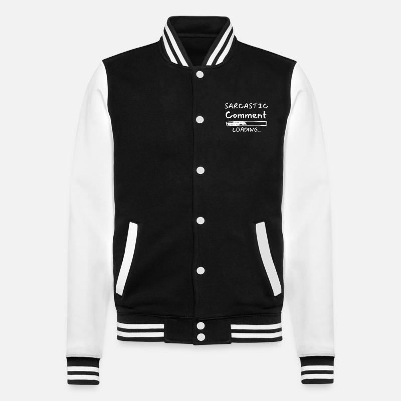Sarcastic comment loading - Veste Teddy - noir/blanc