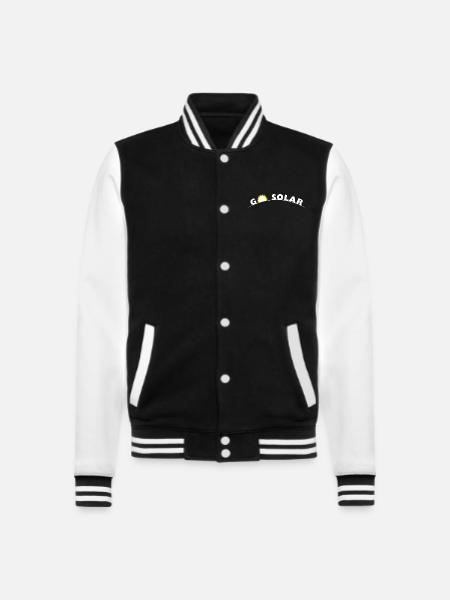 Go Solar - Photovoltaik - Solarenergie - Horizont - College-Sweatjacke - Schwarz/Weiß