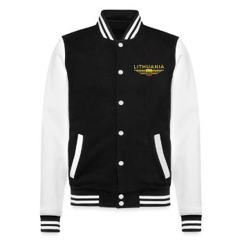 T-shirt Lituanie – Fierté et style - Veste Teddy - noir/blanc - Devant - Nik (191cm) & Marisol (170cm)