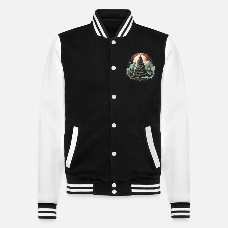 Weihnachtsbaum - College-Sweatjacke - Schwarz/Weiß
