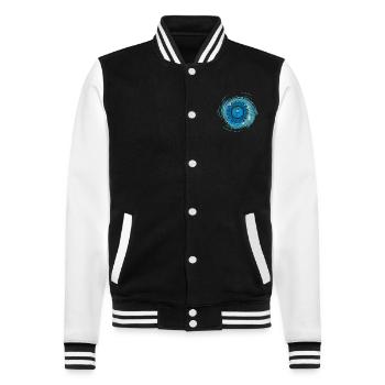 Vishuddha Fifth Chakra - College Sweat Jacket - black/white - Front - Nik (191cm) & Marisol (170cm)